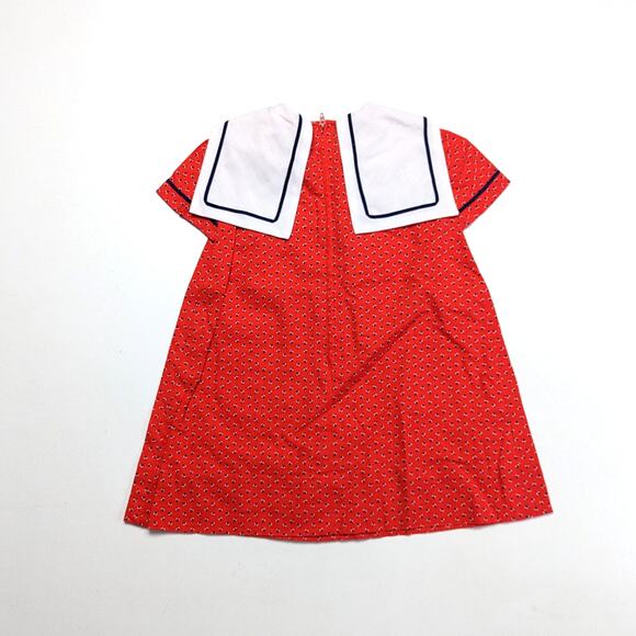 Vintage Handmade Dress Girls Size 2T Sailor Ladybug Bib Collar - Picture 4 of 4